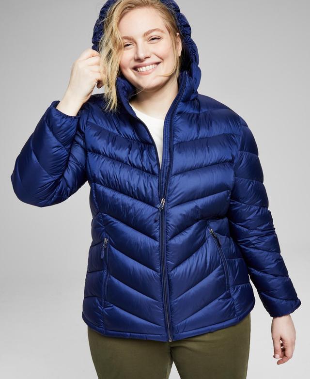 Charter Club Womens Plus Size Hooded Packable Puffer Coat, Created for Macys Product Image