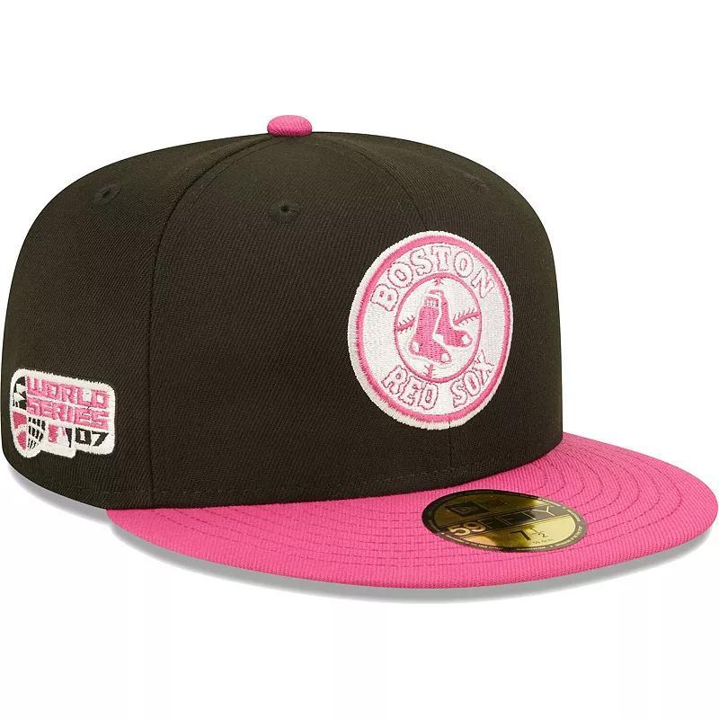 Mens New Era /Pink Boston Red Sox 2007 World Series Champions Passion 59FIFTY Fitted Hat Product Image