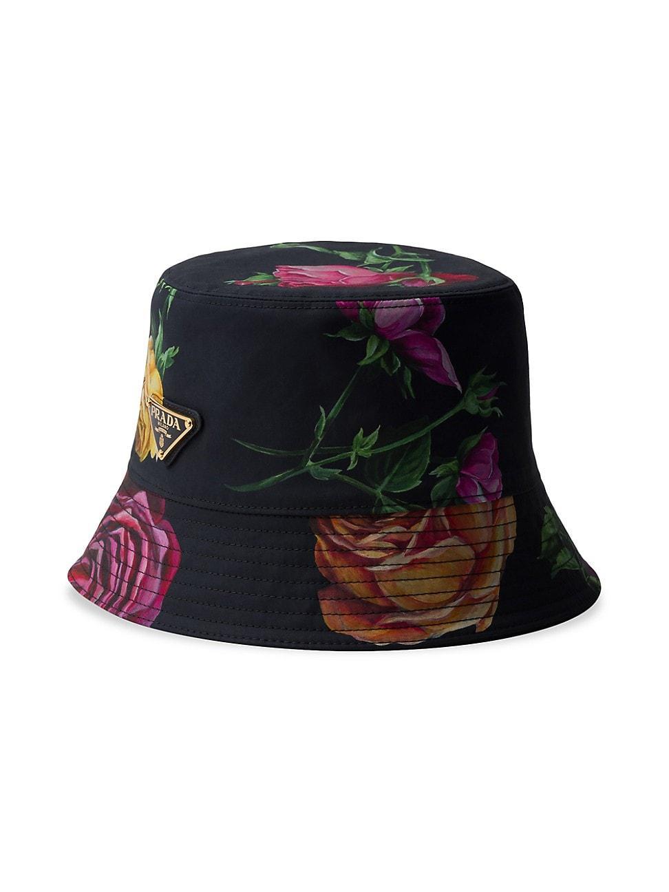 Womens Reversible Printed Cotton Bucket Hat Product Image