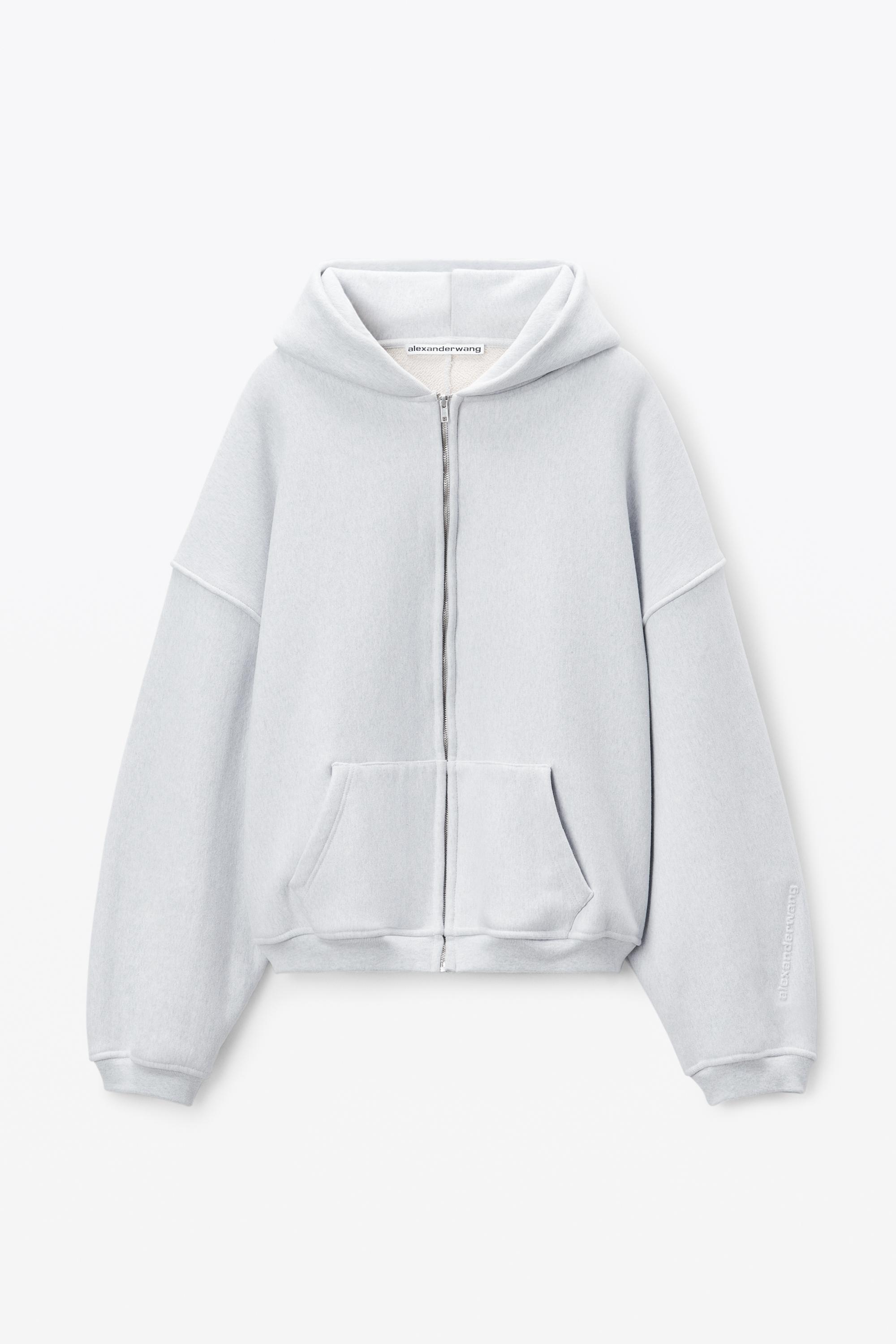 Oversized Logo Embroidered Hoodie In Cotton Product Image