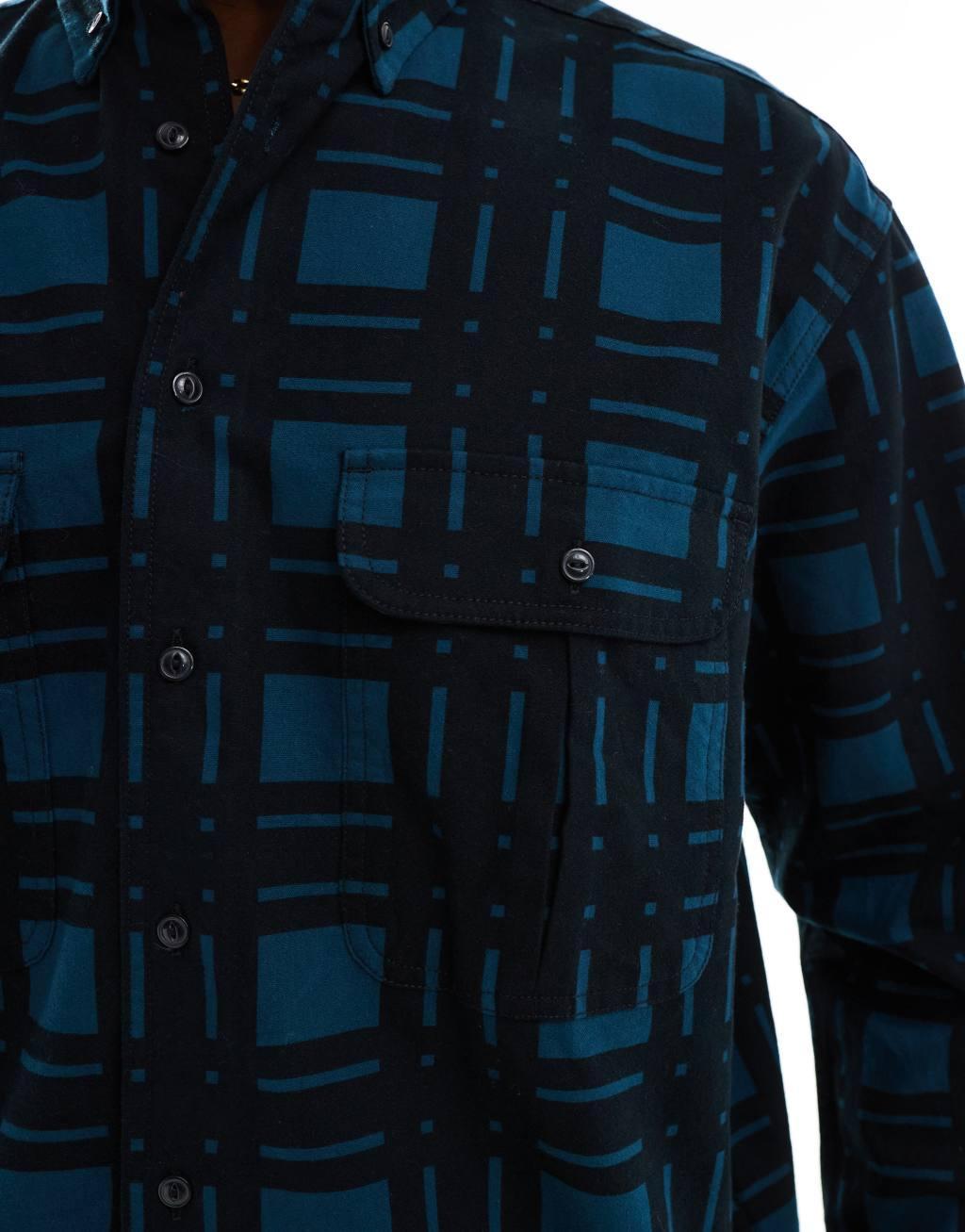 Levi's Skateboarding relaxed fit check print flannel shirt in black Product Image