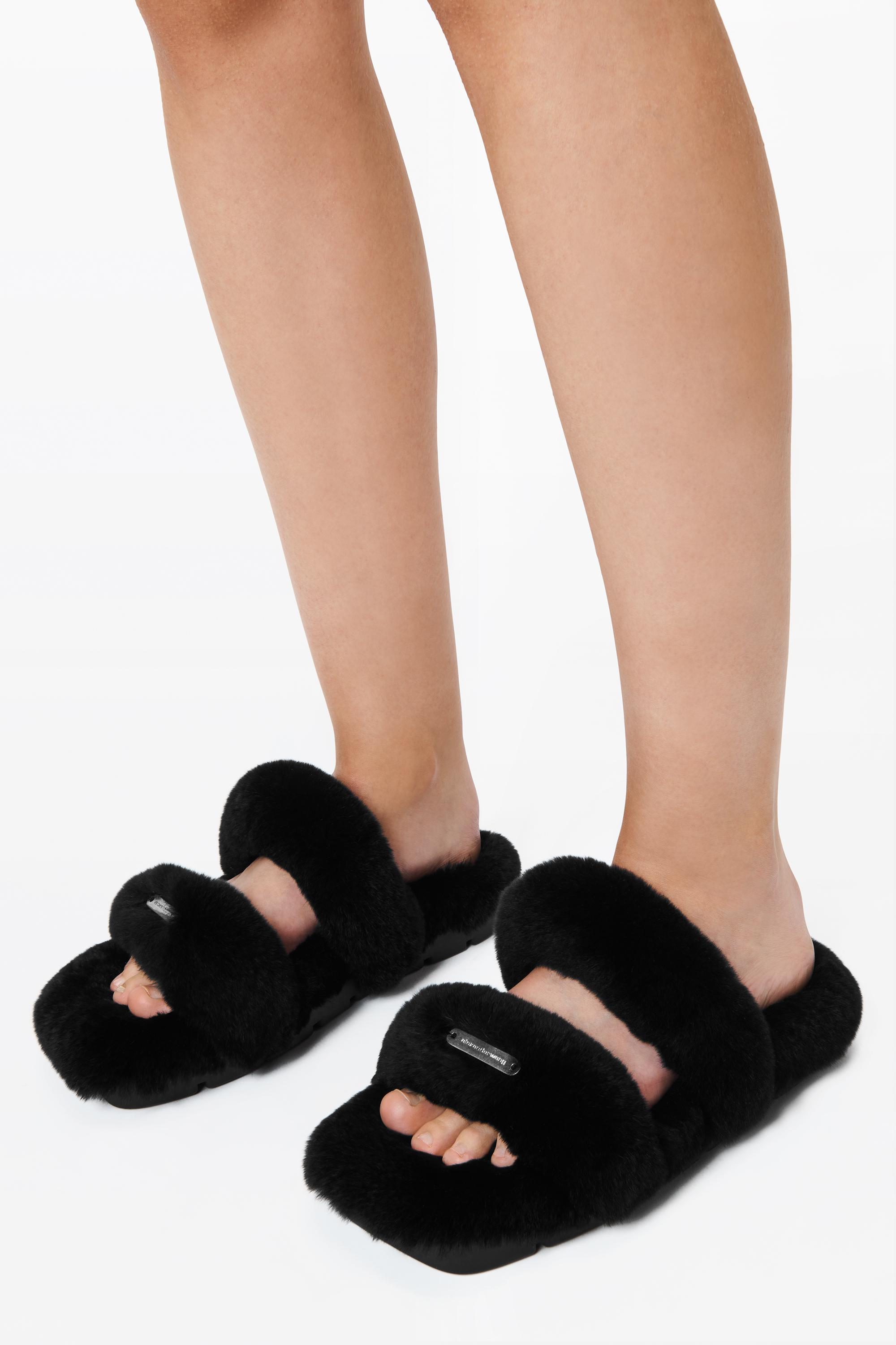 Jay Flatform Sandal In Rabbit Fur Product Image