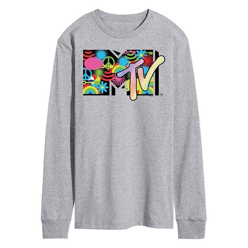 Mens MTV Icon Collage Logo Long Sleeve Graphic Tee Product Image