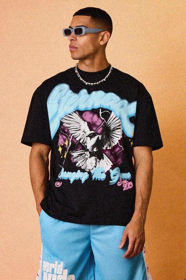 Oversized Eternal Dove Graphic Heavyweight T-shirt | boohooMAN USA Product Image