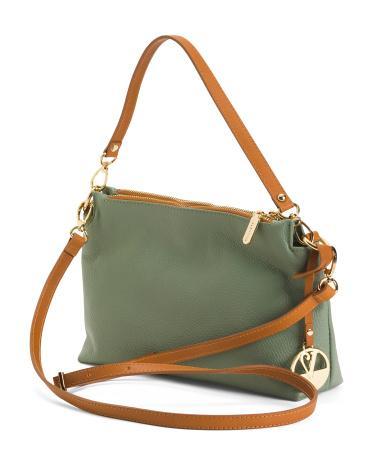 Leather Triple Entry Crossbody for Women Product Image