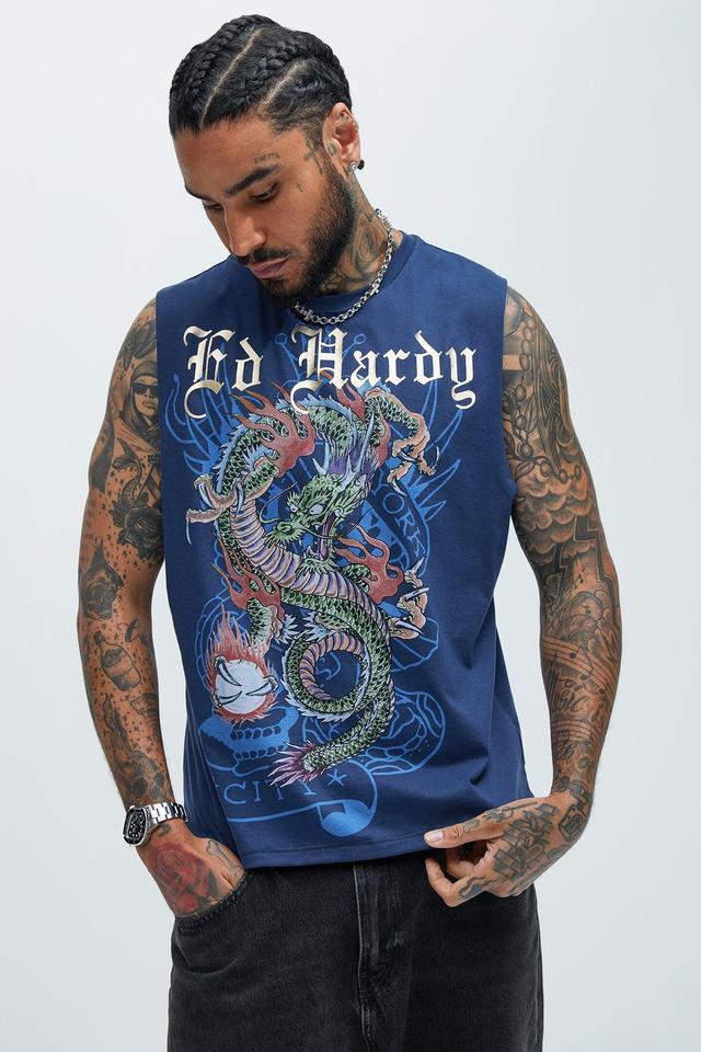 Ed Hardy Dragon Muscle Tee - Midnight Blue Product Image