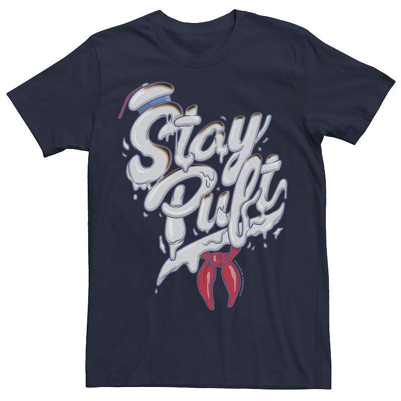 Mens Ghostbusters Stay Puft Marshmallow Man Style Font Tee Blue Product Image