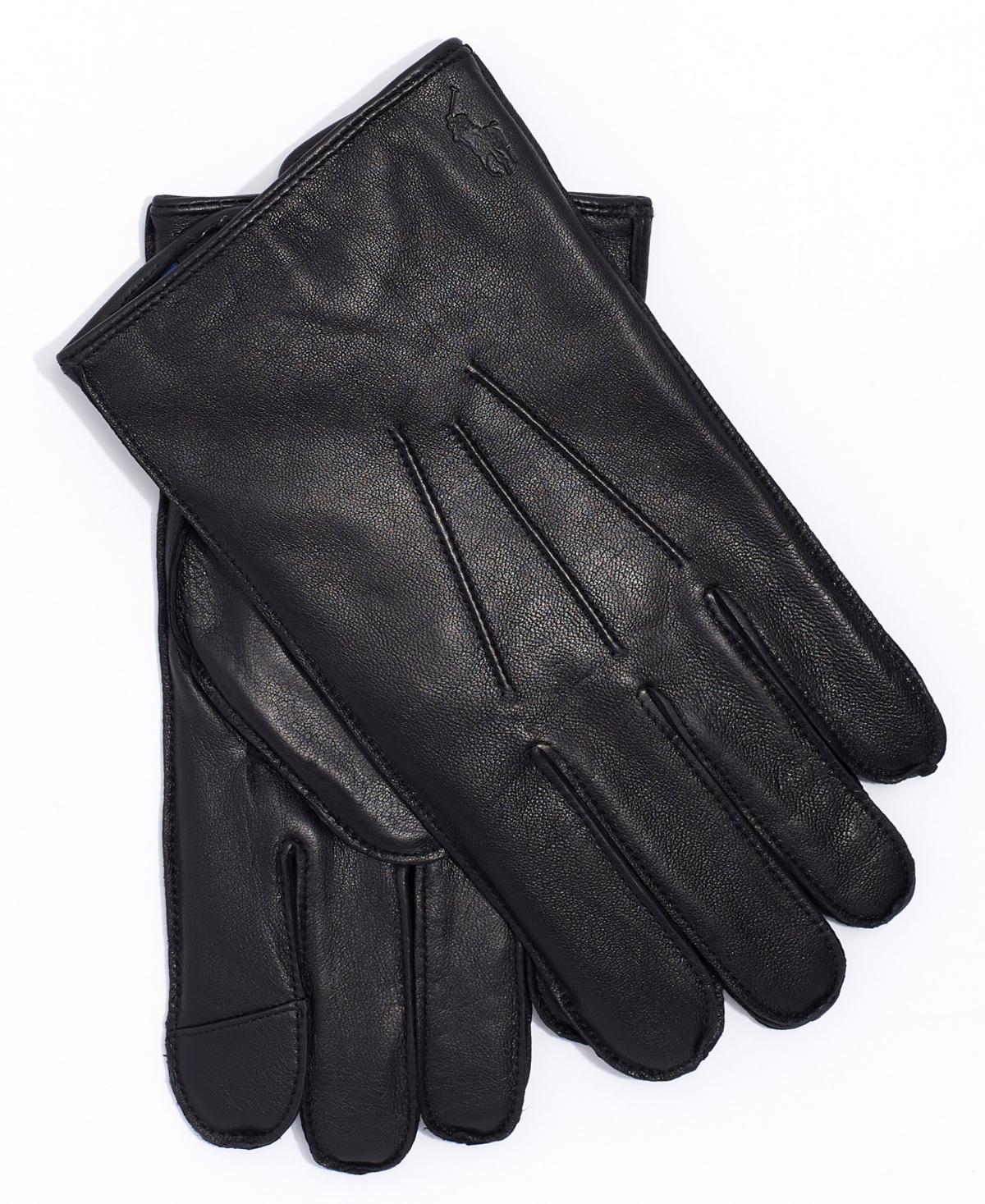 Polo Ralph Lauren Mens Water-Repellant Leather Gloves Product Image