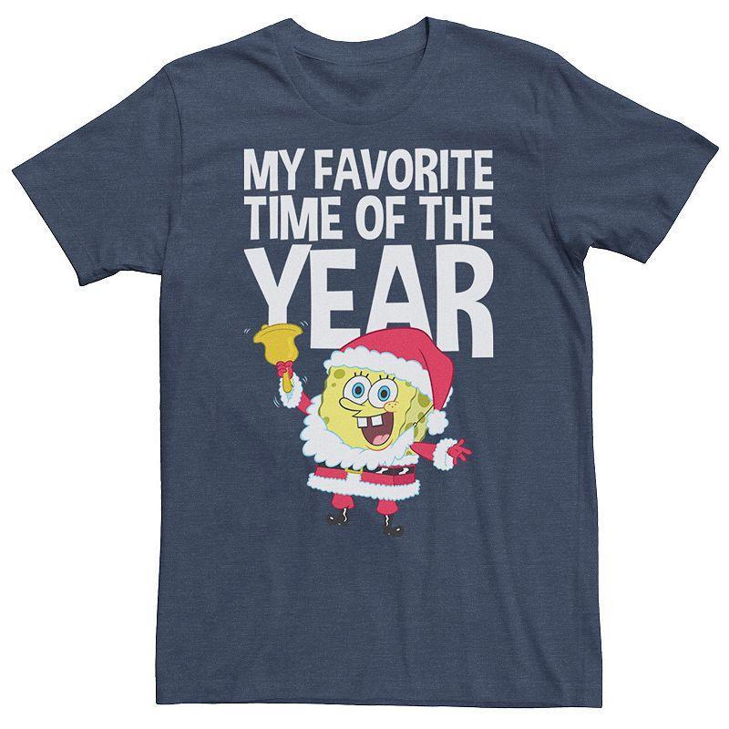 Mens Spongebob Squarepants Santa Christmas Tee Grey Product Image