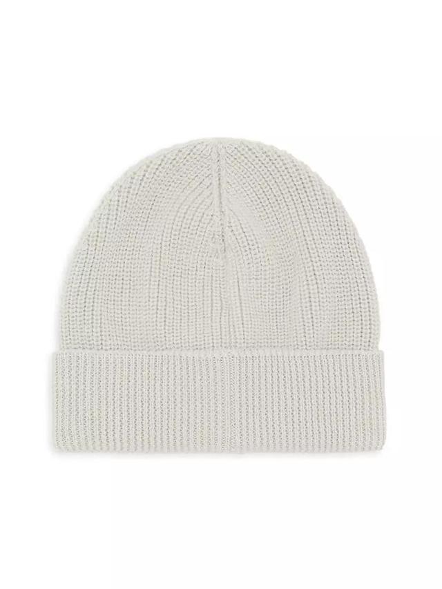 Wool Ribbed Knit Logo Patch Beanie Product Image