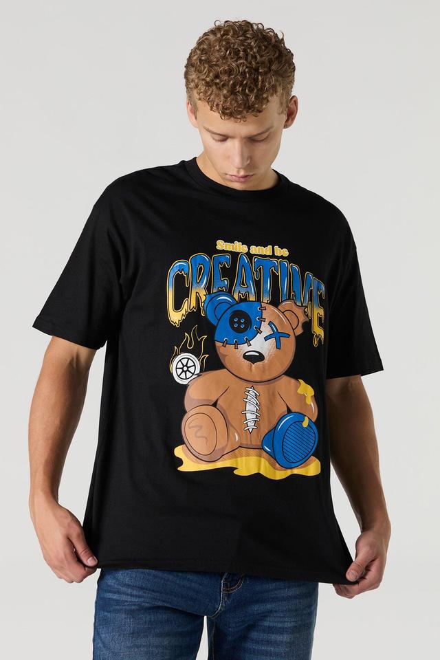 Creative Bear Graphic T-Shirt Male Product Image