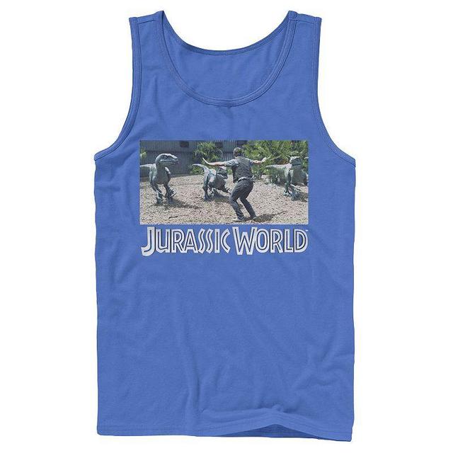 Mens Jurassic World Owen Raptor Pack Trainer Graphic Tank Top Blue Product Image