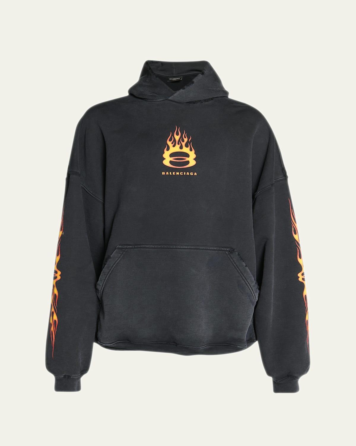 Mens Faded Terry Unity Flame Logo Hoodie Product Image