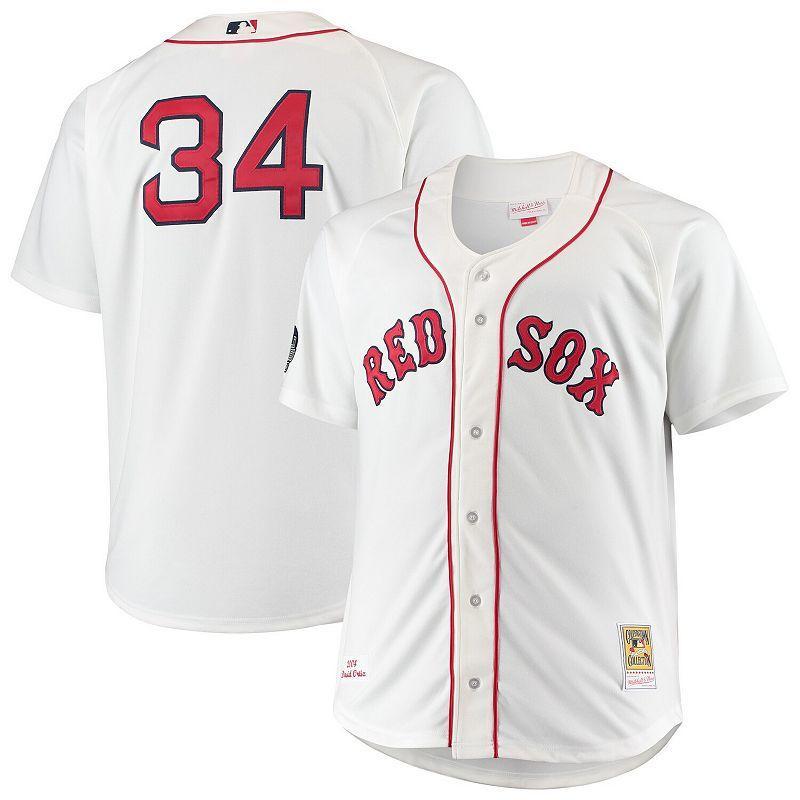 Men's Mitchell & Ness David Ortiz White Boston Red Sox Big & Tall Home Authentic Player Jersey Product Image