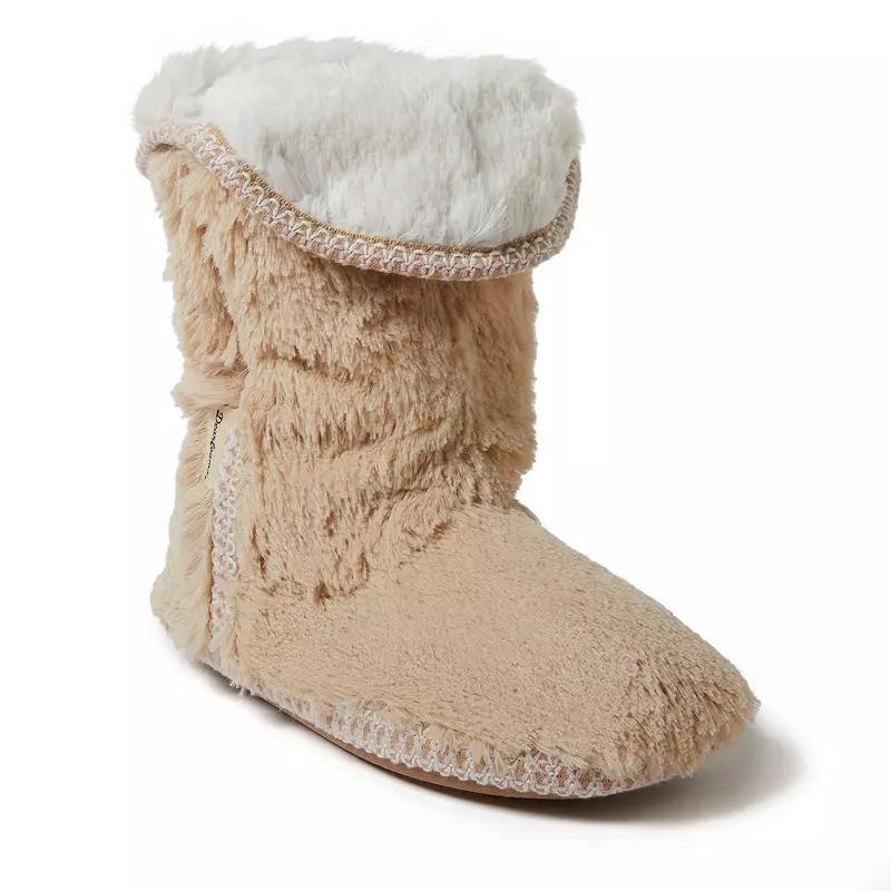 Womens Dearfoams Beth Faux Fur Foldover Boot Slippers Product Image