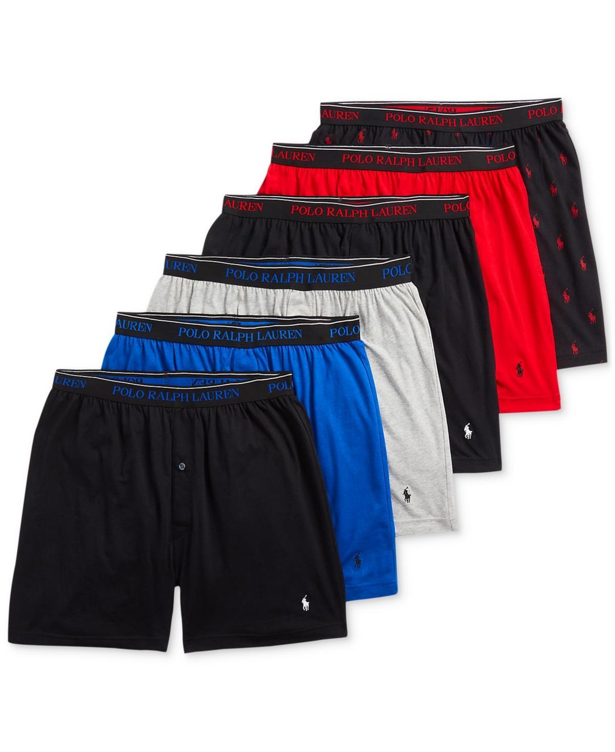 POLO RALPH LAUREN Men's 5 +1 Free Bonus Pack. Cotton Classic-fit Knit Boxers In Polo Black,sapphire Product Image