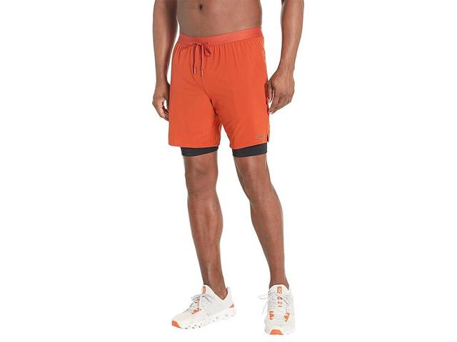 Saucony Outpace 7 2-in-1 Shorts (Lava) Men's Shorts Product Image