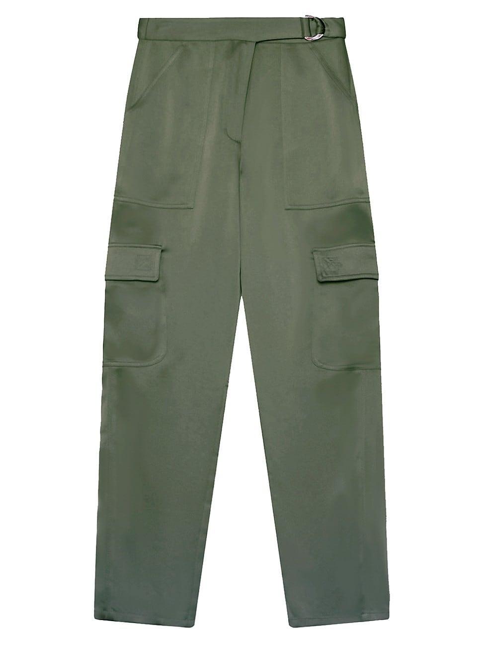 Womens Carolina Cropped Satin Cargo Pants Product Image