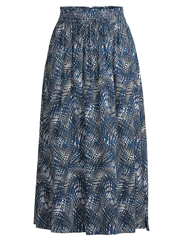 Womens Rachel Abstract-Print Cotton Midi-Skirt Product Image