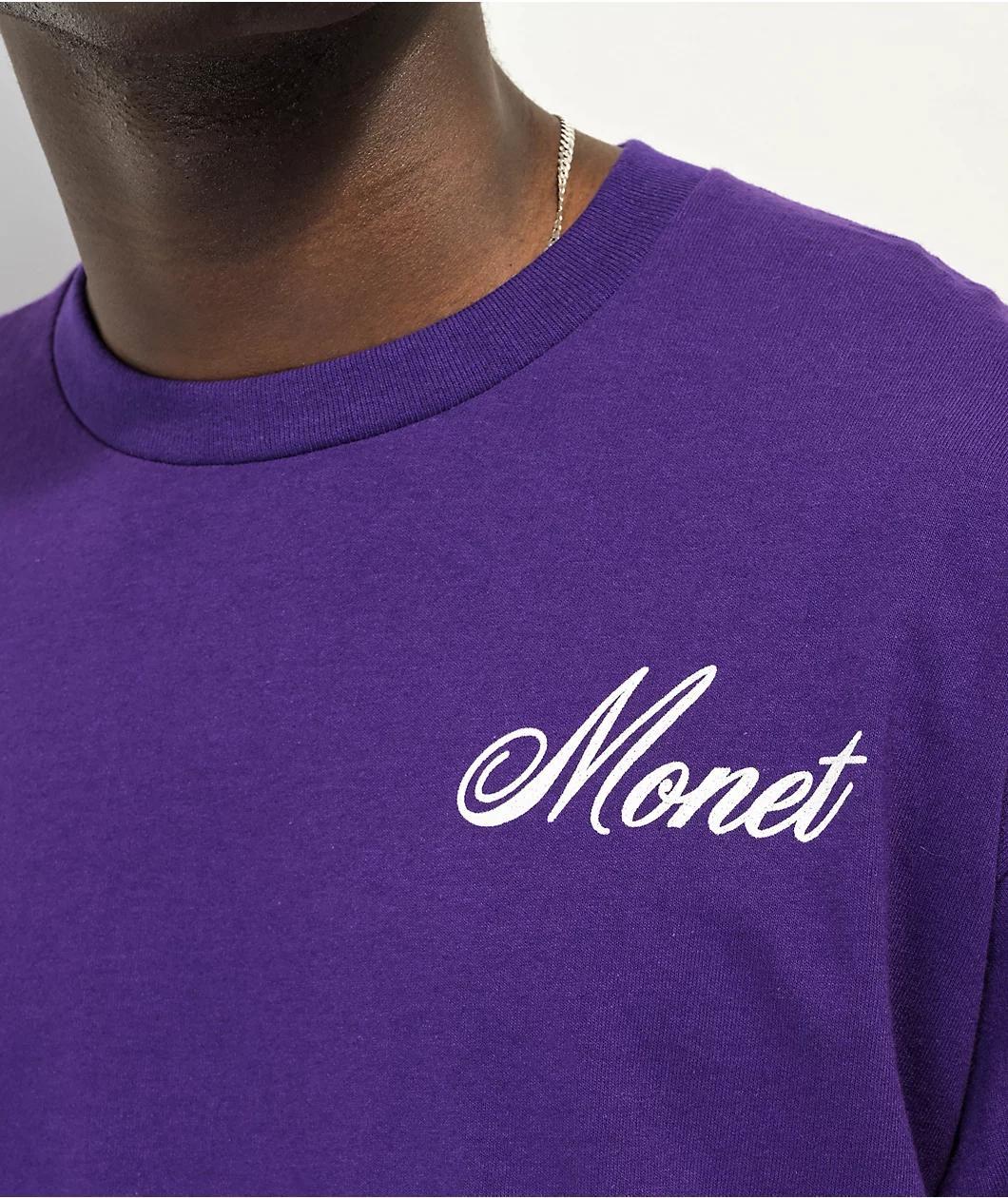 Monet Skateboards Spray Caps Purple T-Shirt Product Image