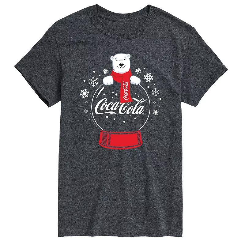 Big & Tall Coca-Cola Polar Bear Snowglobe Graphic Tee, Mens Blue Product Image