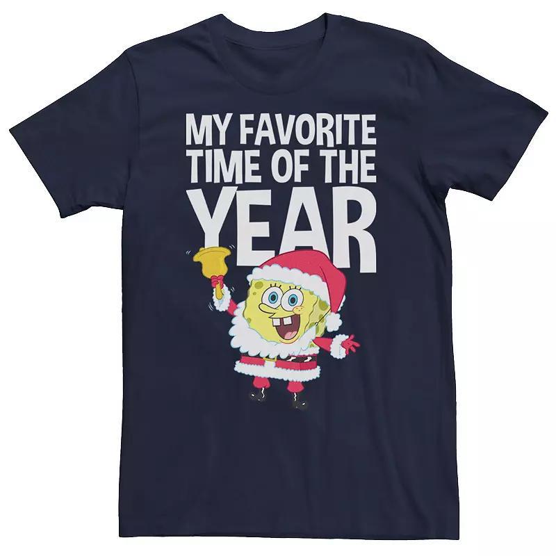 Mens Spongebob Squarepants Santa Christmas Tee Grey Product Image