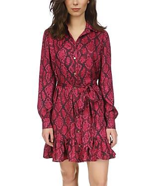 Michael Michael Kors Anaconda Print Long Sleeve Dress Product Image