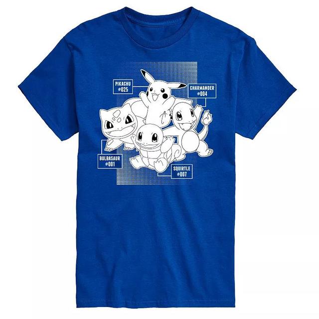 Mens Pokemon Starter Labels Graphic Tee Med Blue Product Image