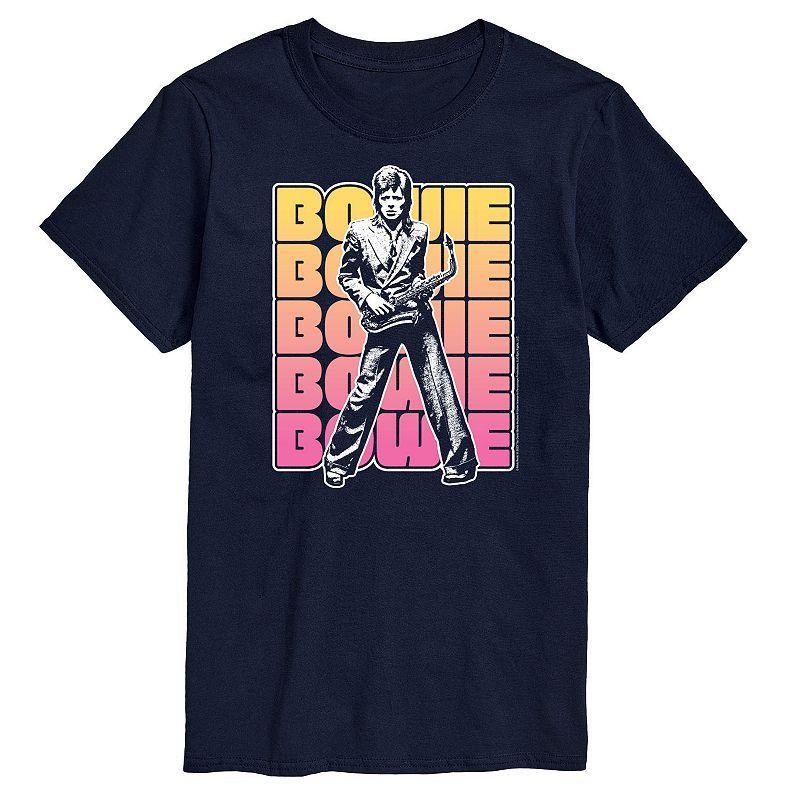 Big & Tall David Bowie Stacked Graphic Tee, Mens Blue Product Image