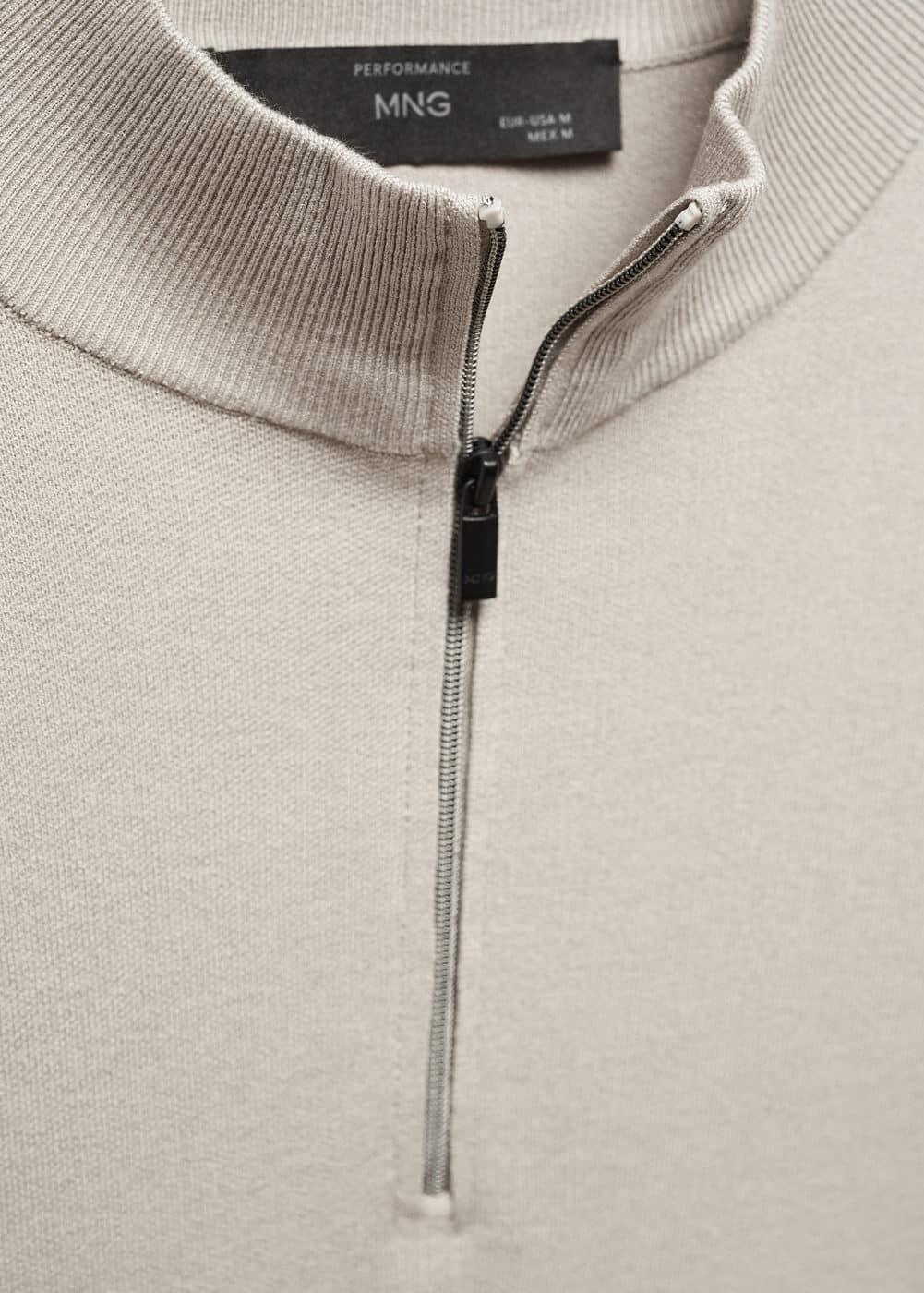 MANGO MAN - Zipped high collar sweater ice greyMen Product Image