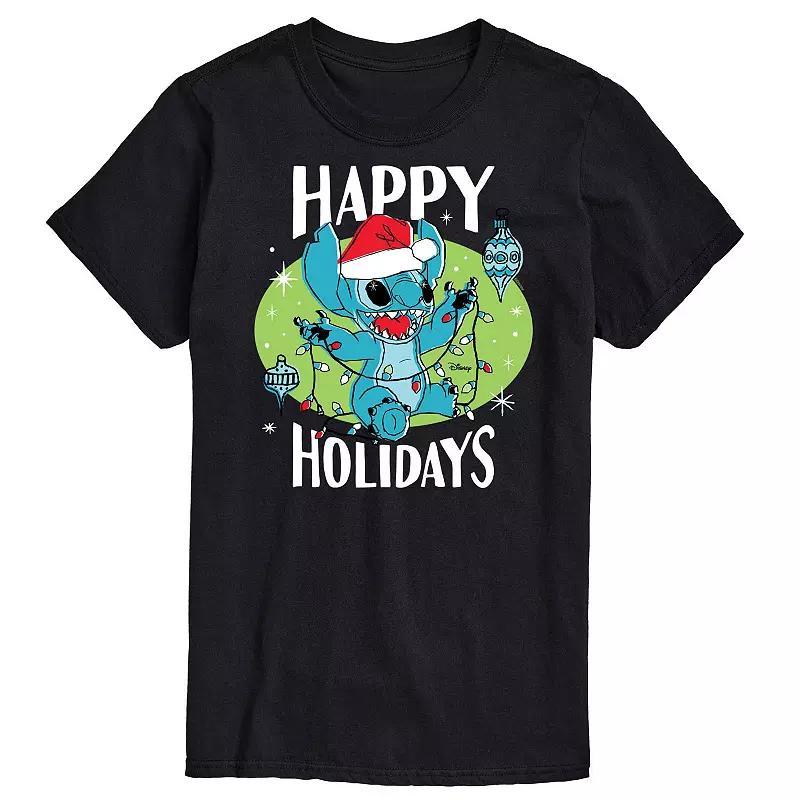 Disneys Lilo & Stitch Big & Tall Happy Holidays Graphic Tee, Mens Product Image