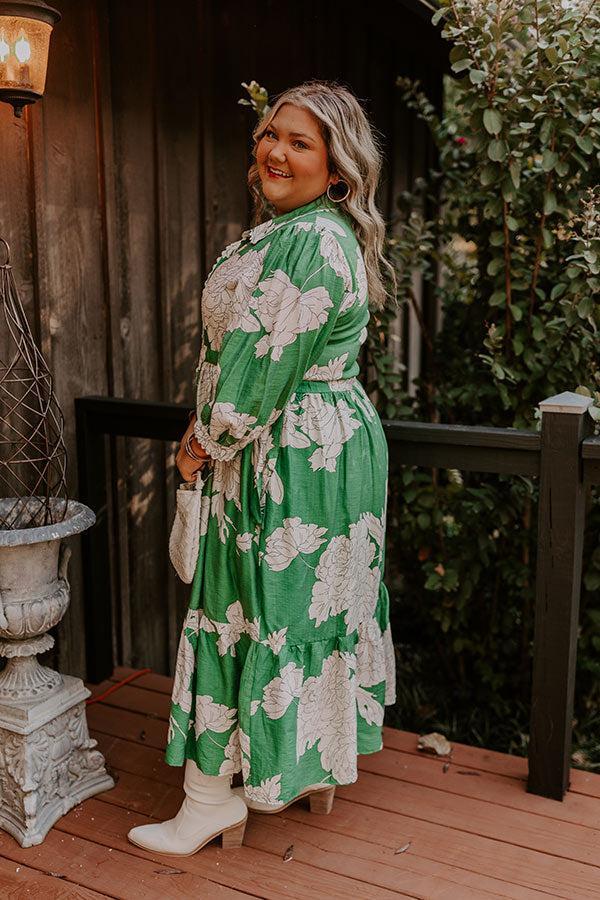 Bistro Bound Floral Midi in Green Curves Product Image