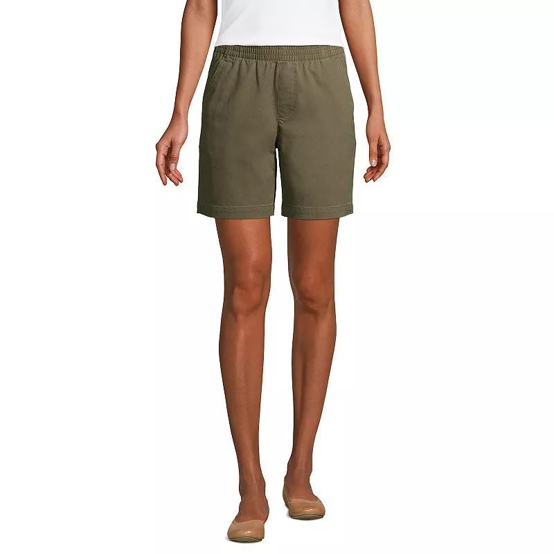 Womens Lands End Pull-On Chino Shorts Black Product Image