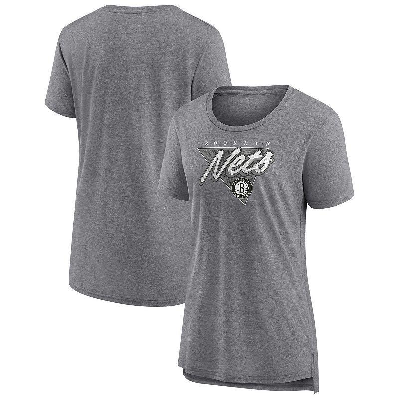 Womens Fanatics Heathered Gray Brooklyn Nets True Classics Tri-Blend T-shirt Product Image