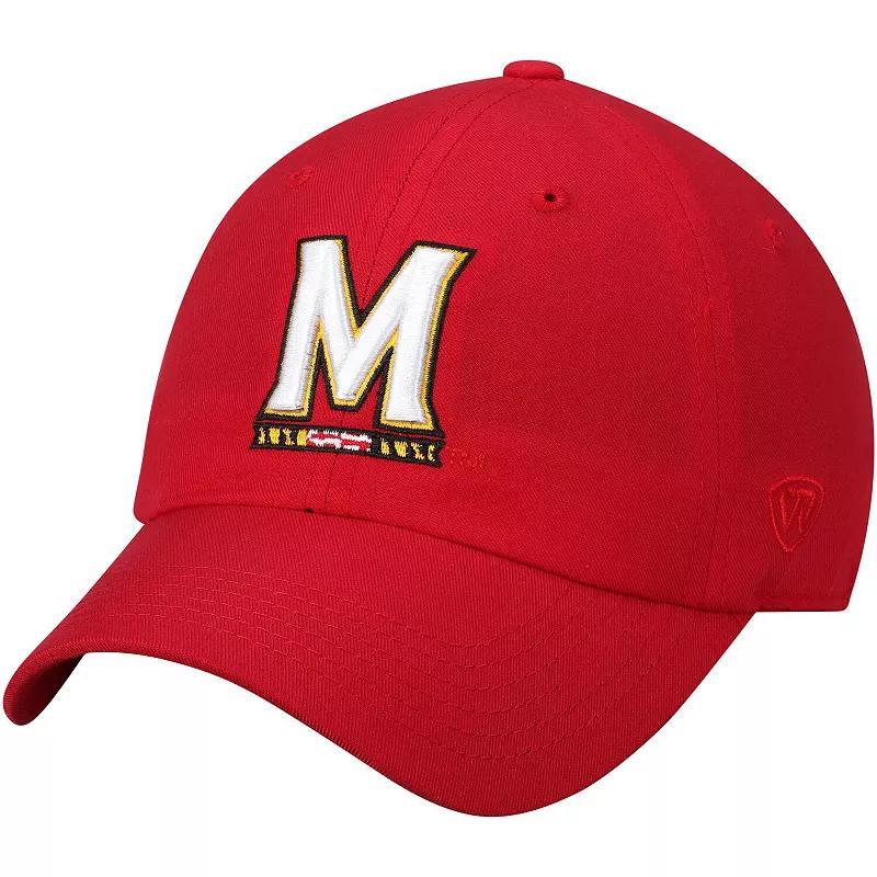 Mens Red Maryland Terrapins Primary Logo Staple Adjustable Hat Product Image