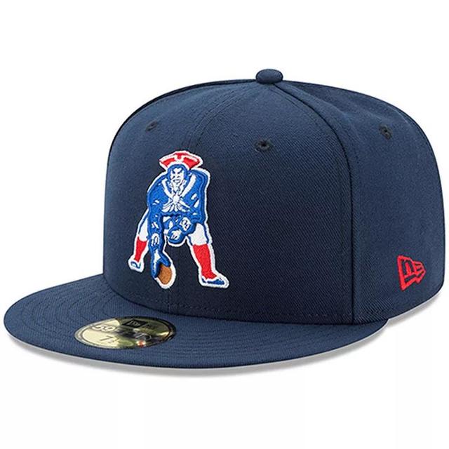 Mens New Era New England Patriots Classic Logo Omaha 59FIFTY Fitted Hat Blue Product Image