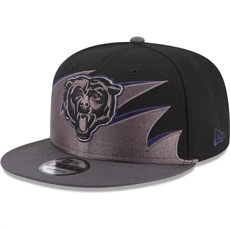 Mens New Era Black Chicago Bears Tidal Wave 9FIFTY Snapback Hat Product Image