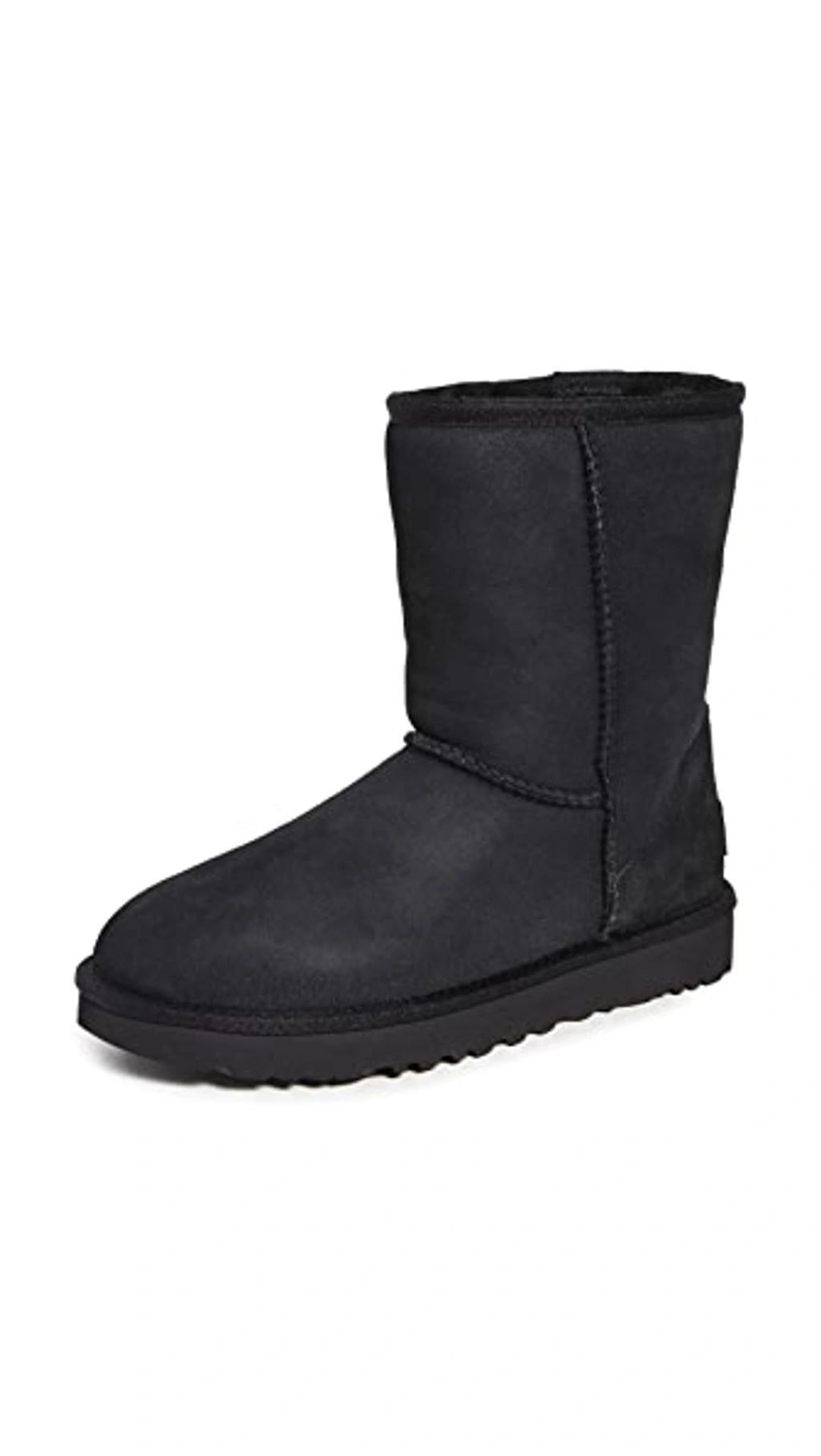 Classic Short Leather Water Resistant Boot In Black product image