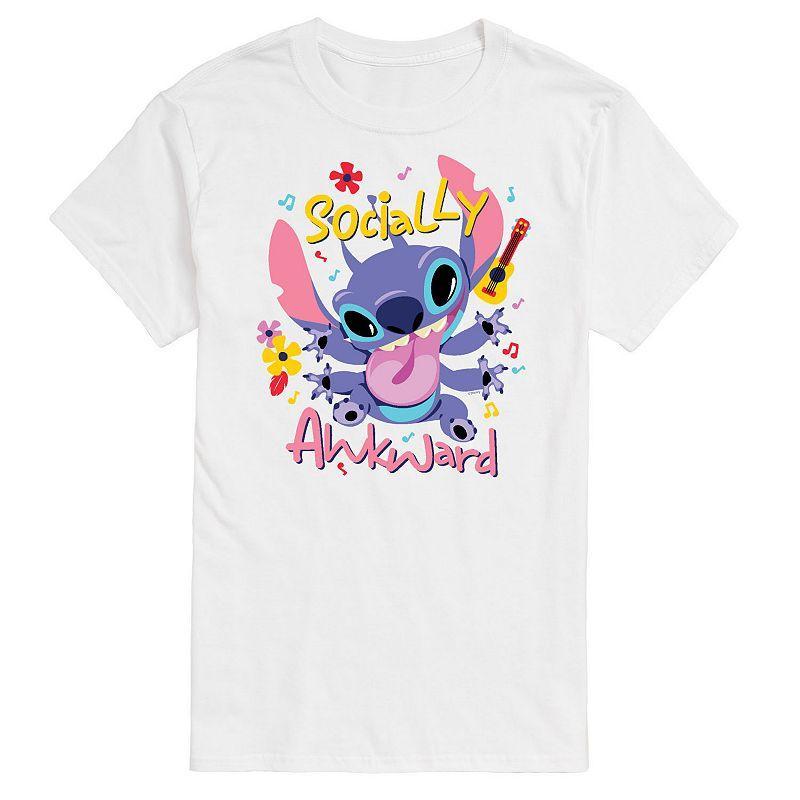 Disneys Lilo & Stitch Big & Tall Socially Awkard Graphic Tee, Mens Product Image