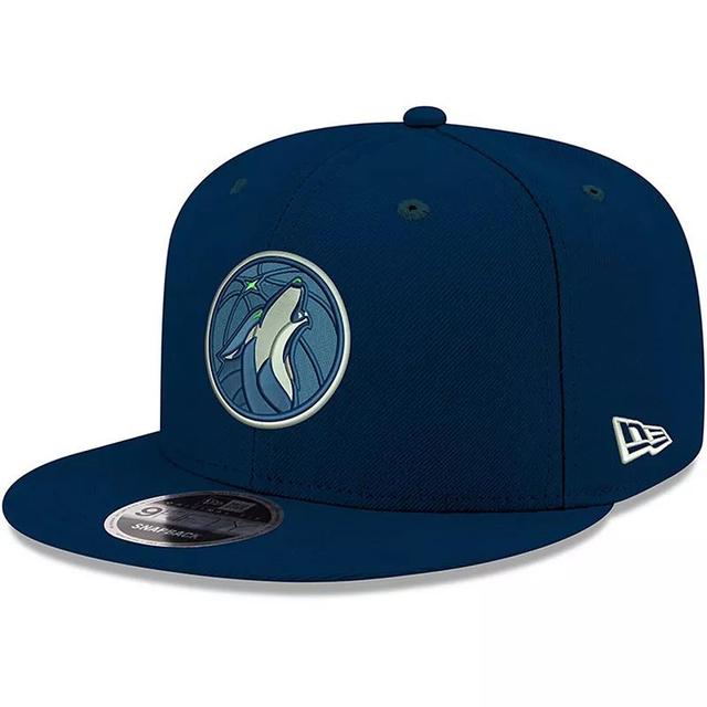 Mens New Era Black Minnesota Timberwolves Official Team Color 9FIFTY Snapback Adjustable Hat, Blue Product Image