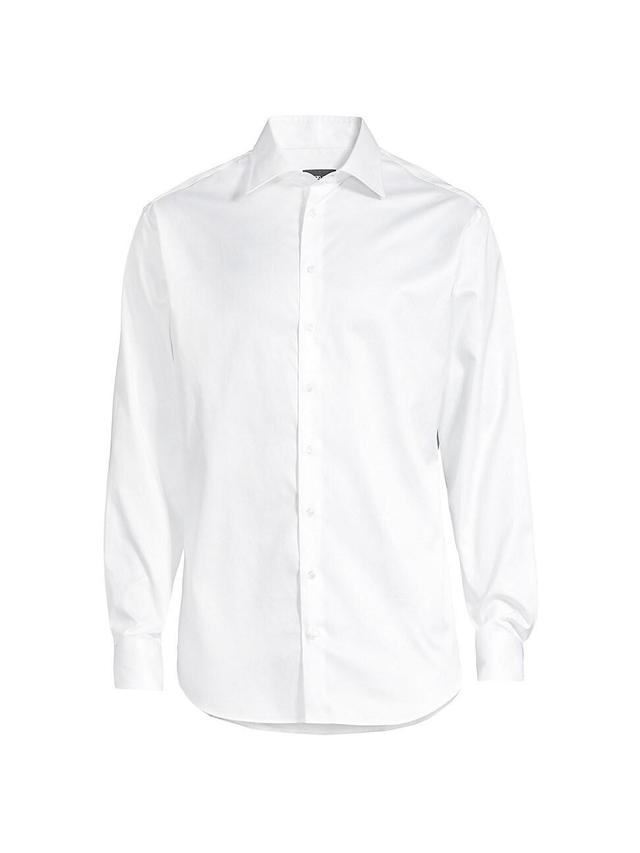 Mens Point Collar Cotton Dress Shirt Product Image