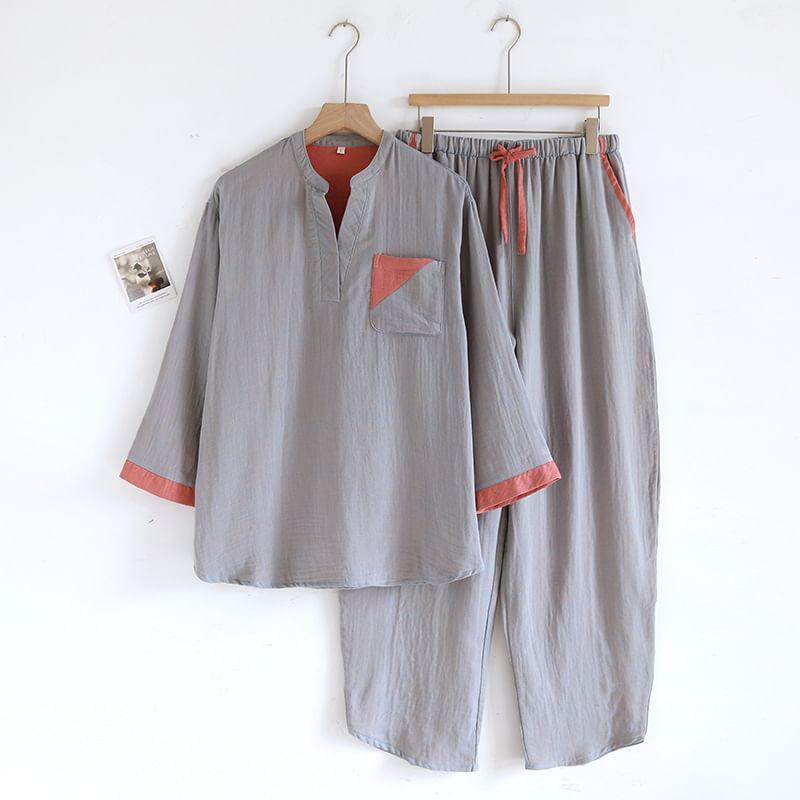 Two Tone Pajama Set Product Image