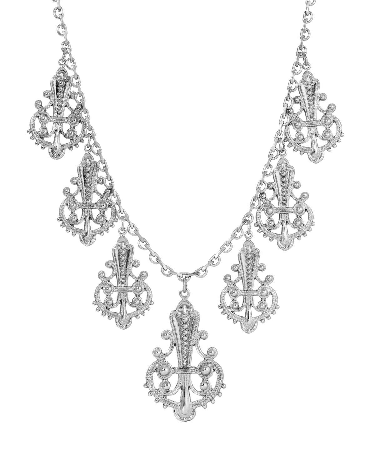 1928 Filigree Drop Necklace, Womens, Gray Product Image