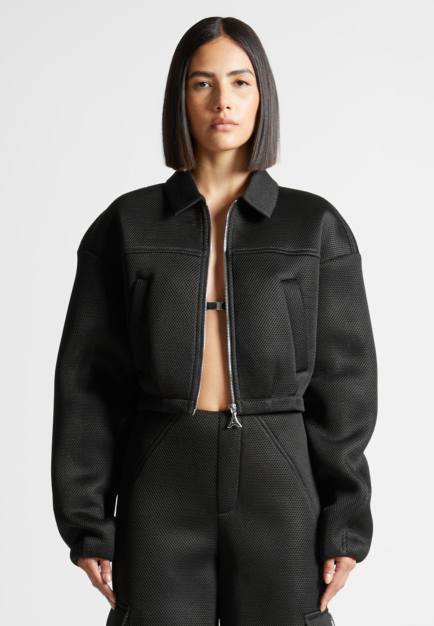 Mesh Bomber Jacket - Black Female Product Image