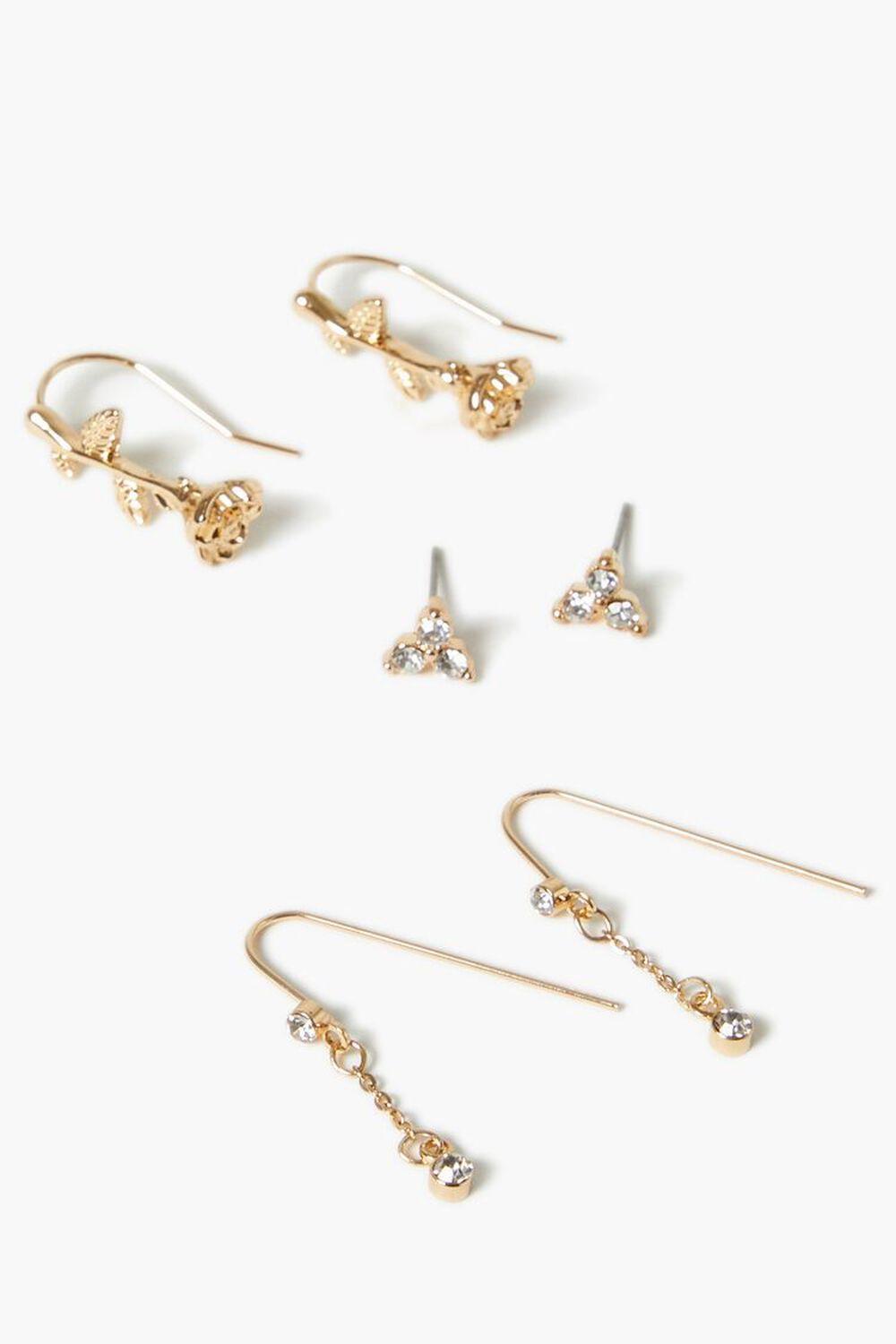 Rose Stud & Drop Earring Set | Forever 21 Product Image