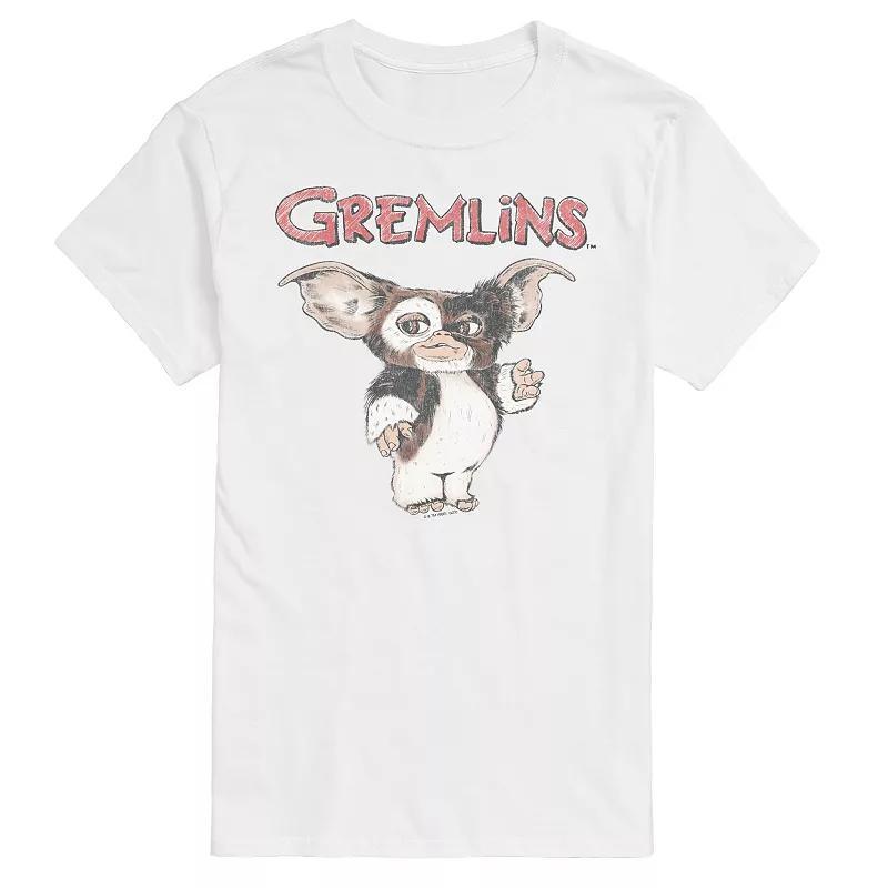 Big & Tall Gremlins Graphic Tee, Mens Med Grey Product Image