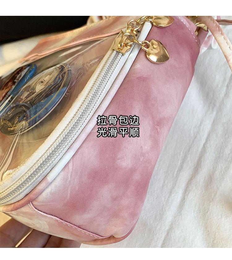 Bow PVC Panel Faux Leather Shoulder Bag Product Image