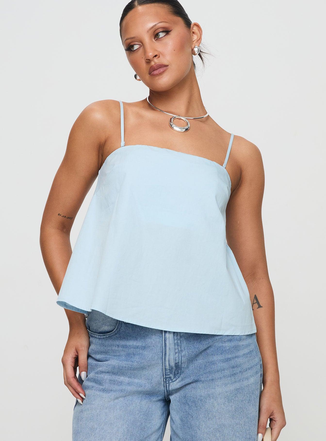 Trapeze Strapless Top Blue Product Image