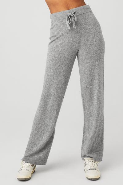 Cashmere High-Waist Jet Set Wide Leg Pant - Dove Grey Heather Product Image