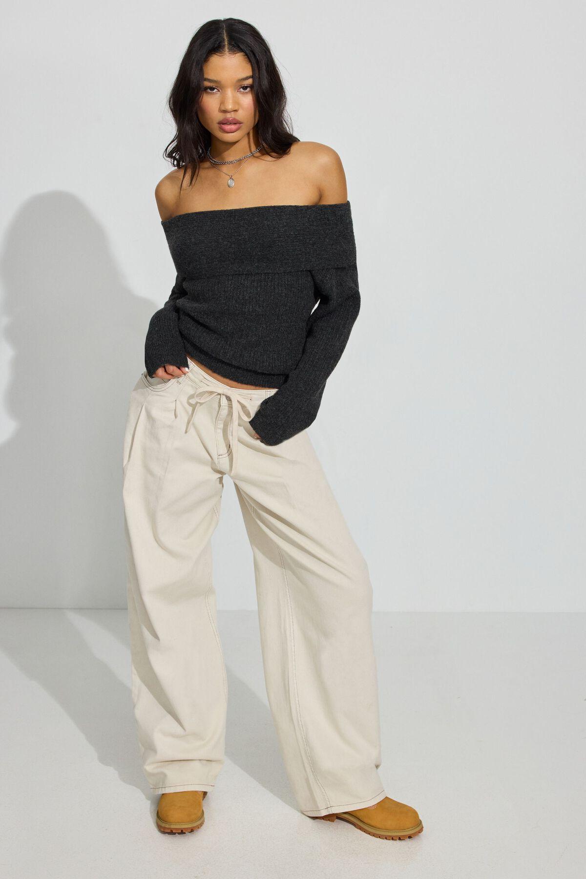 Cozy Loose Off Shoulder Sweater Product Image